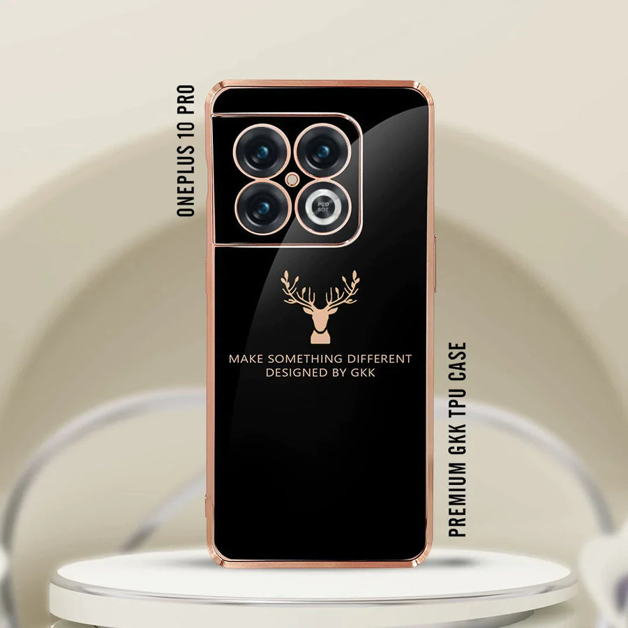 OnePlus 10 Pro(2 in 1 Combo) Electroplating Reindeer Pattern Glass Case + Tempered Glass