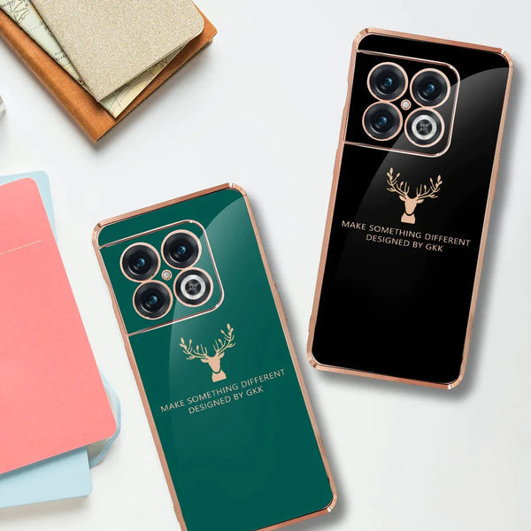 OnePlus 10 Pro(2 in 1 Combo) Electroplating Reindeer Pattern Glass Case + Tempered Glass