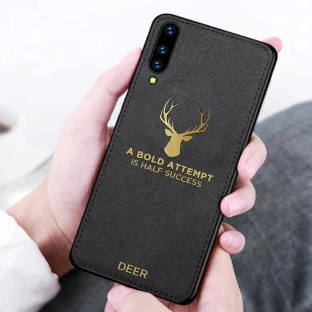 Galaxy A30s Luxury Gold Textured Deer Pattern Soft Case