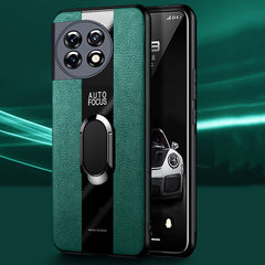 Plexiglass Luxury Leather Ring Case - OnePlus