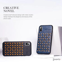 Load image into Gallery viewer, Rock ® iPhone XS Max Leather Weave Stud Case
