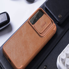 Load image into Gallery viewer, Galaxy S22 Plus Camera Protection QIN Leather Flip Case
