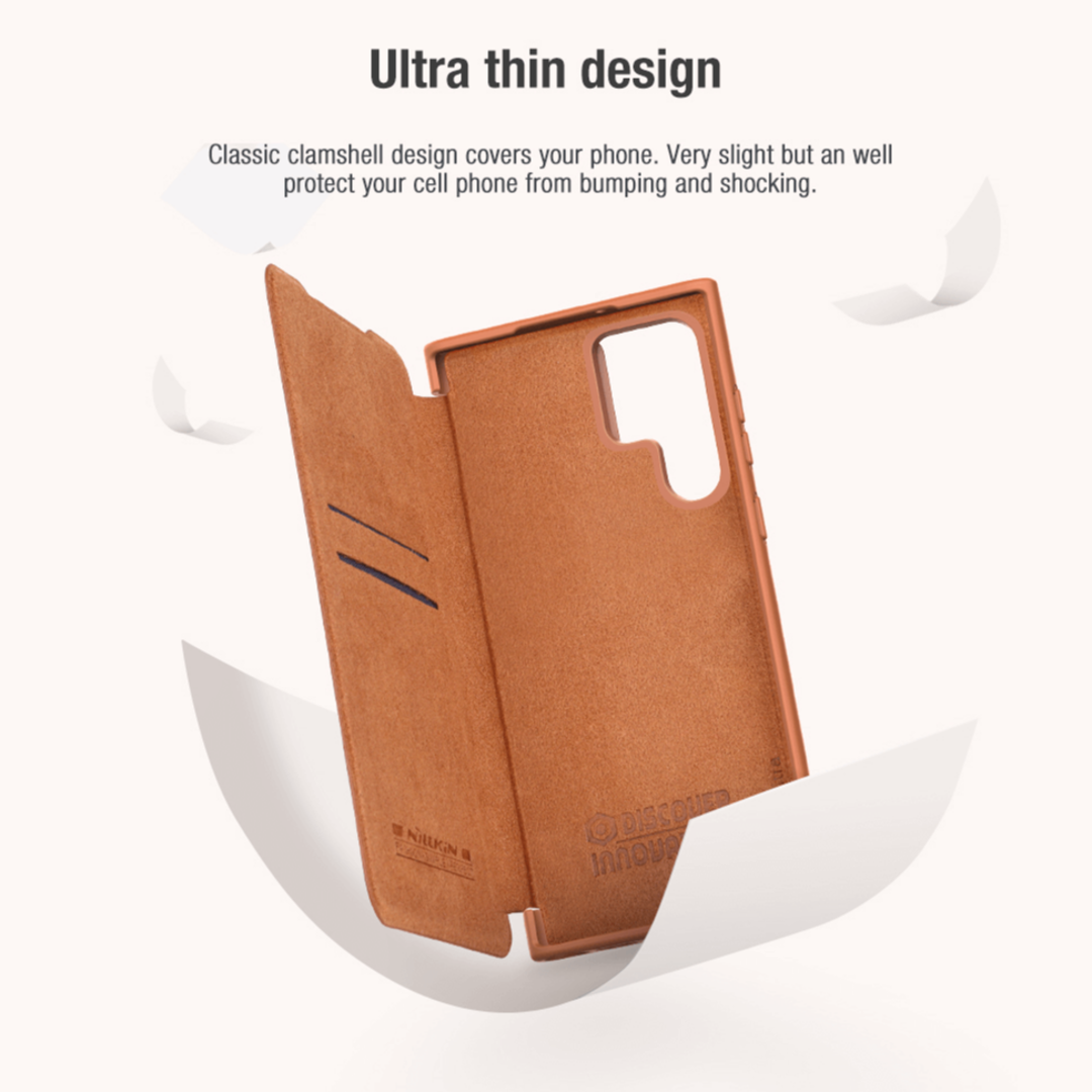 Camera Protection QIN Leather Flip Case - Samsung