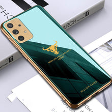 Load image into Gallery viewer, Galaxy A72 Bull Pattern Electroplating Glass Case
