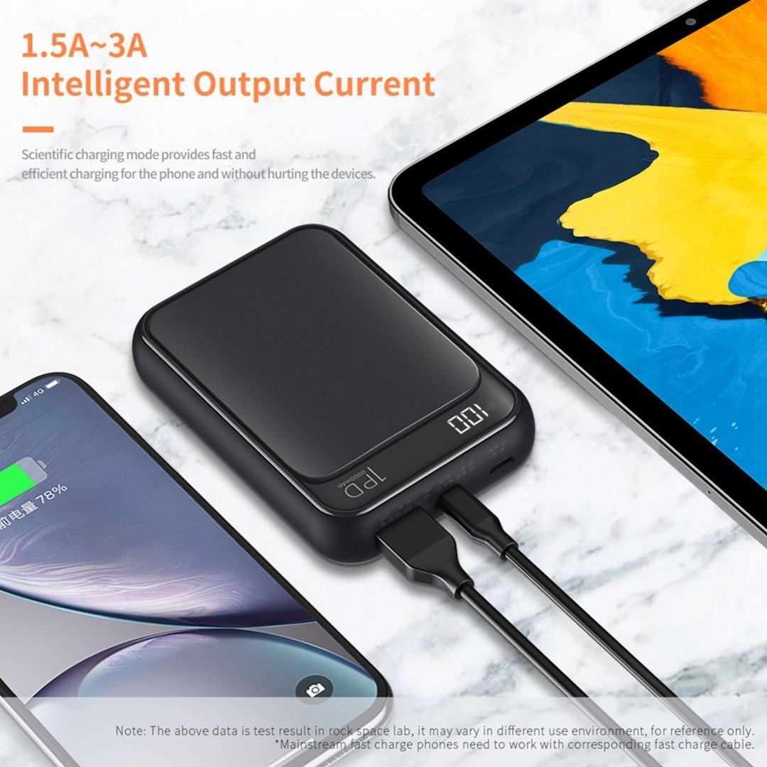 Rock space - P65 10000 mAh Mini PD Digital Display Power Bank