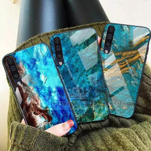 Load image into Gallery viewer, Galaxy A50 Soothing Sea Pattern Marble Glass Back Case

