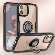 Load image into Gallery viewer, iPhone 12 Shockproof Transparent Metallic Ring Holder Case
