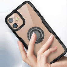 Load image into Gallery viewer, iPhone 12 Shockproof Transparent Metallic Ring Holder Case
