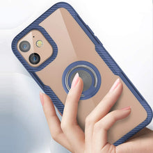 Load image into Gallery viewer, iPhone 12 Shockproof Transparent Metallic Ring Holder Case
