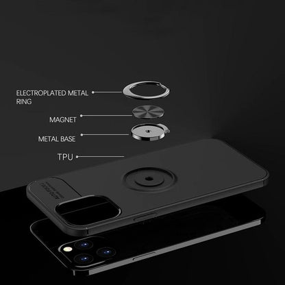 iPhone 12 Metallic Finger Ring Holder Matte Case