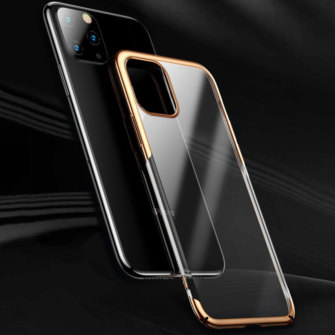 MK ® iPhone 11 Pro Max Baseus Ultra-Thin Clear Sparkling Edge Case