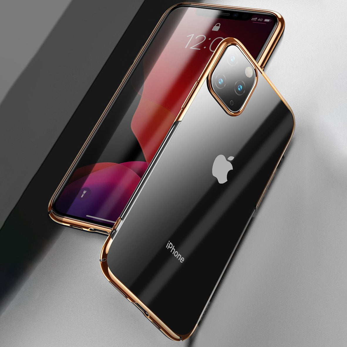 MK ® iPhone 11 Pro Max Baseus Ultra-Thin Clear Sparkling Edge Case