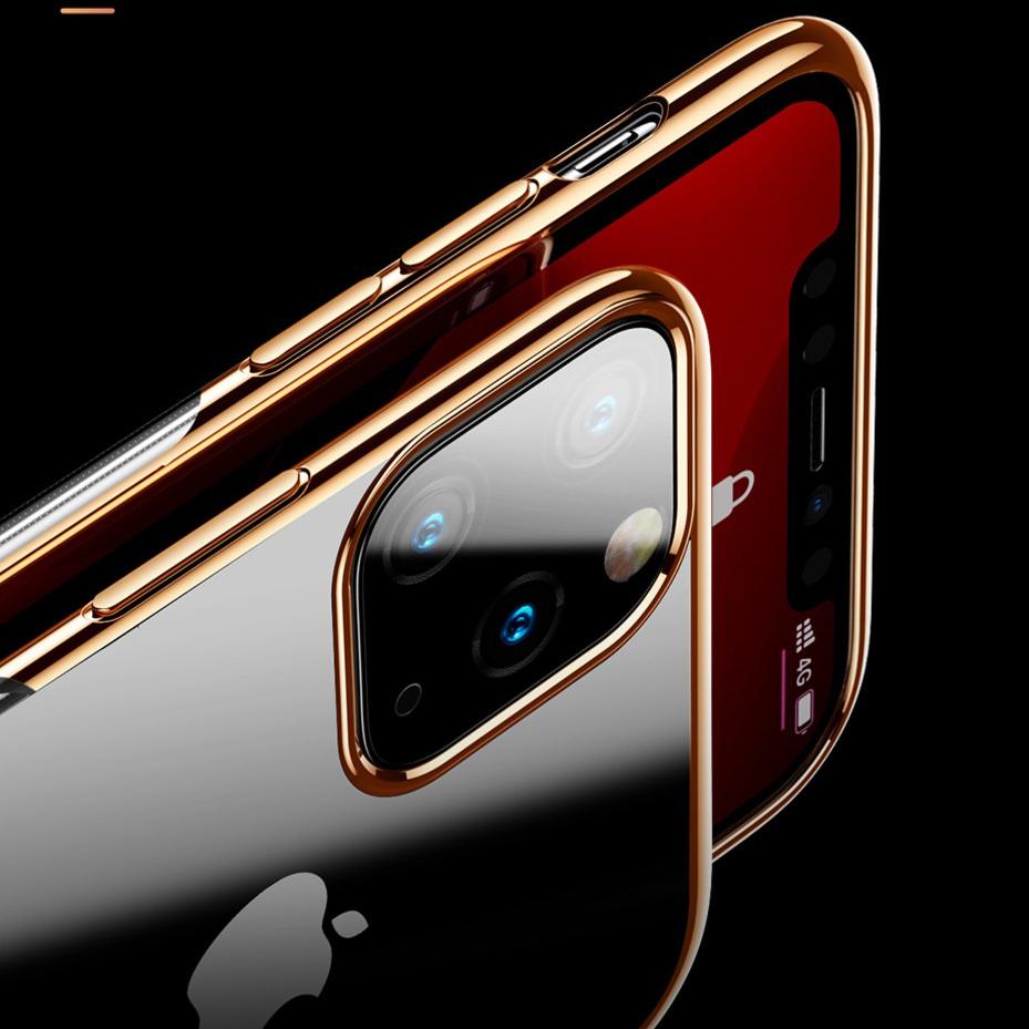MK ® iPhone 11 Pro Max Baseus Ultra-Thin Clear Sparkling Edge Case
