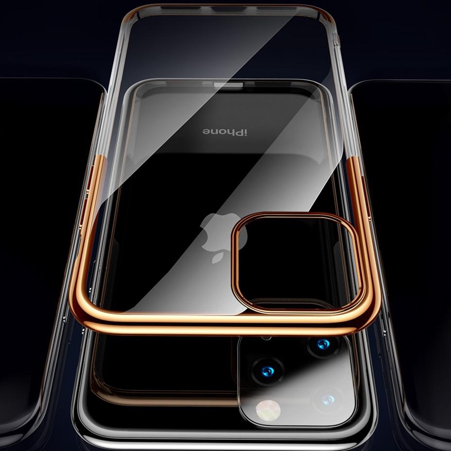 MK ® iPhone 11 Pro Max Baseus Ultra-Thin Clear Sparkling Edge Case