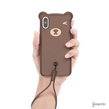 Load image into Gallery viewer, Baseus ® iPhone XS Max Bear Design Silicone Case
