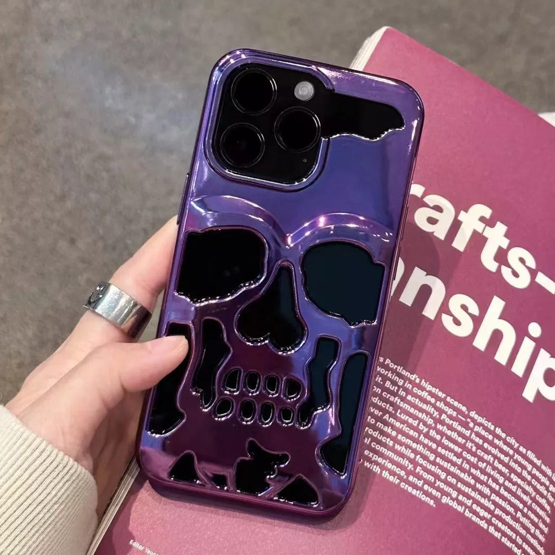 iPhone 14 Series Hollow Skull Design Case