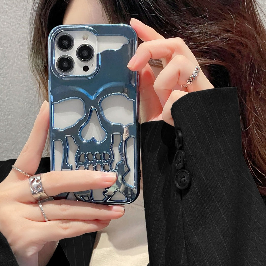 iPhone 14 Series Hollow Skull Design Case