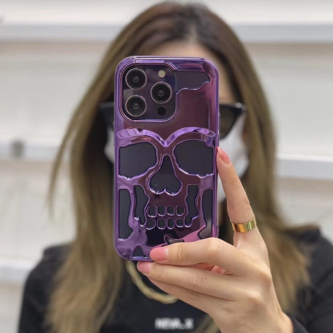 iPhone 14 Series Hollow Skull Design Case