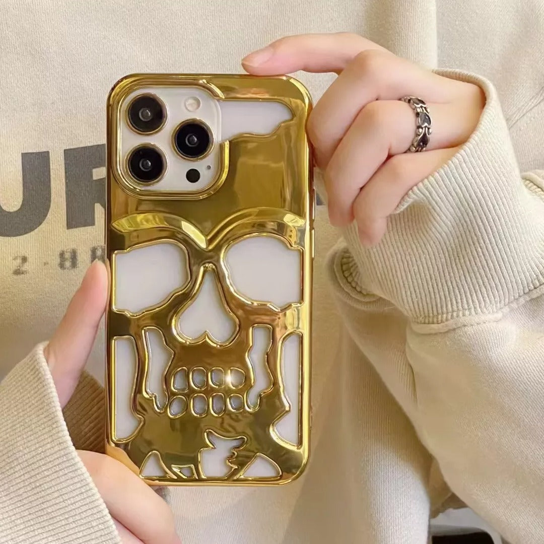 iPhone 14 Series Hollow Skull Design Case