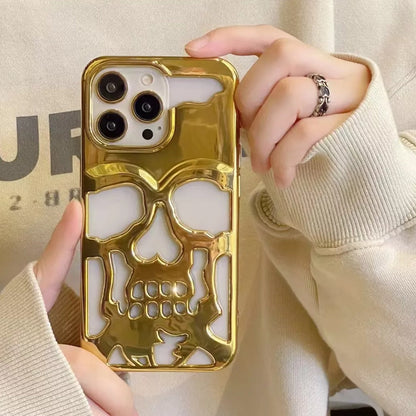 iPhone 14 Series Hollow Skull Design Case