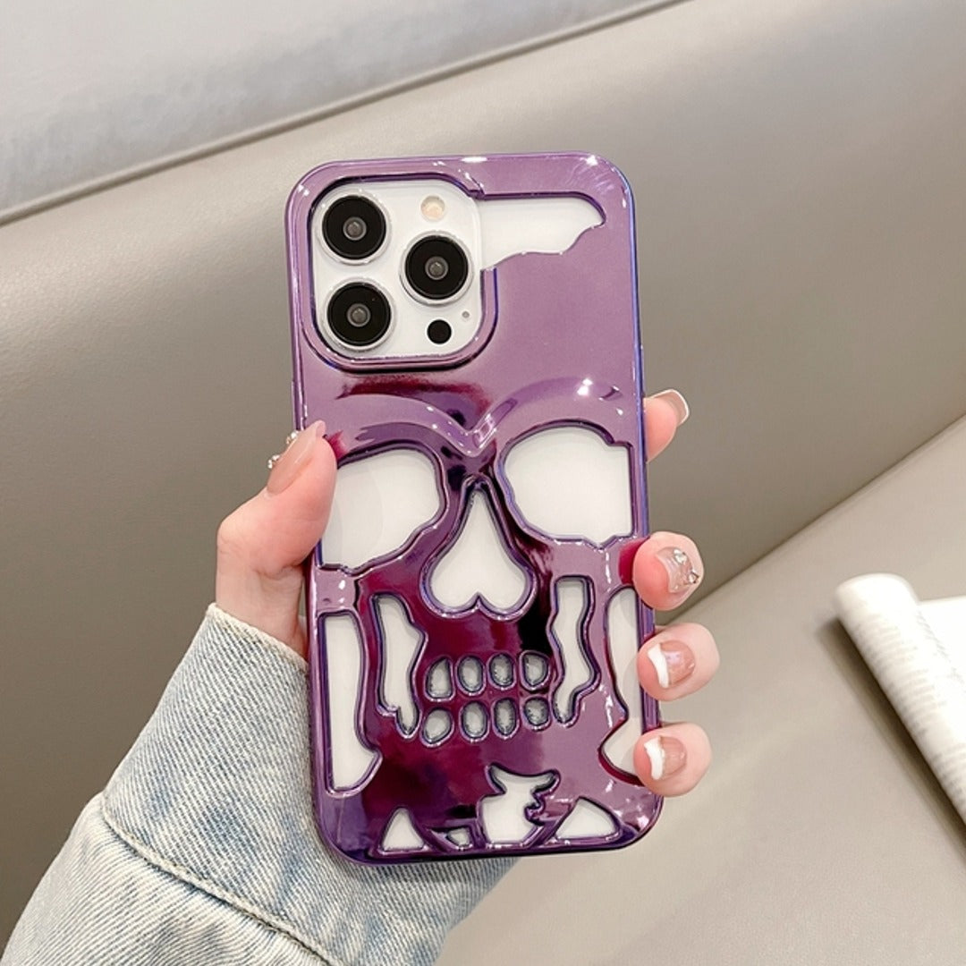 iPhone 14 Series Hollow Skull Design Case