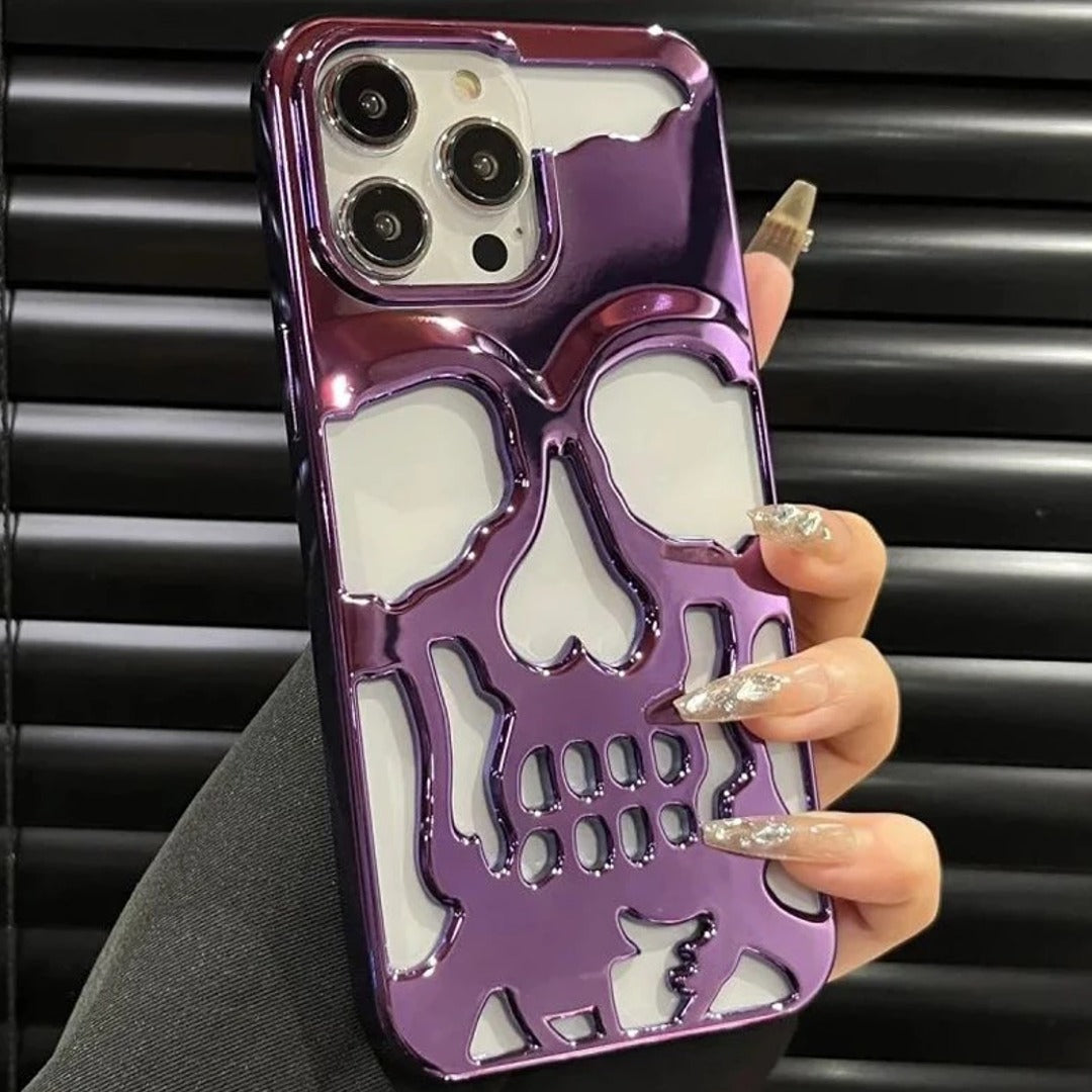 iPhone 14 Series Hollow Skull Design Case