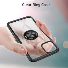 Load image into Gallery viewer, iPhone 12 Shockproof Transparent Metallic Ring Holder Case
