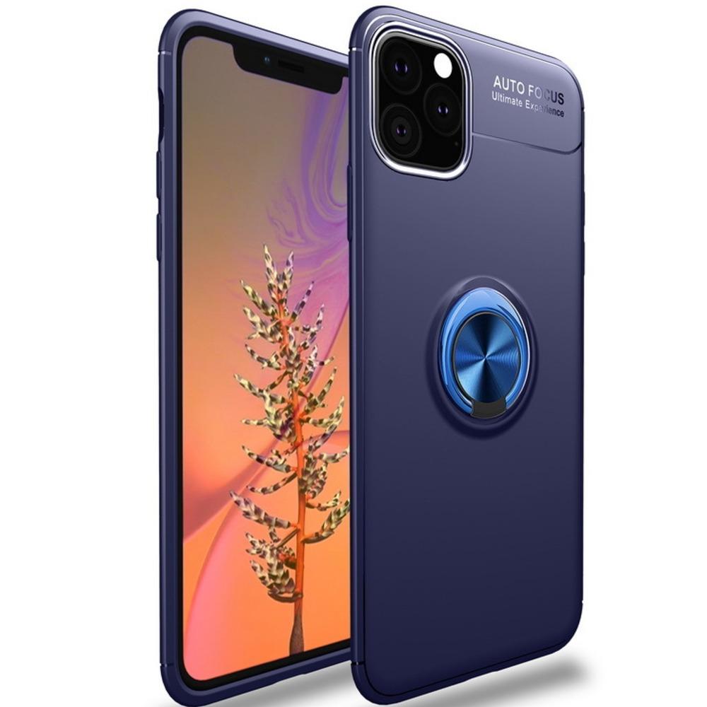 iPhone 11 (3 in 1 Combo) Metallic Ring Case + Tempered Glass + Earphones
