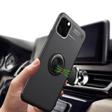 iPhone 11 Pro Max Metallic Finger Ring Holder Matte Case