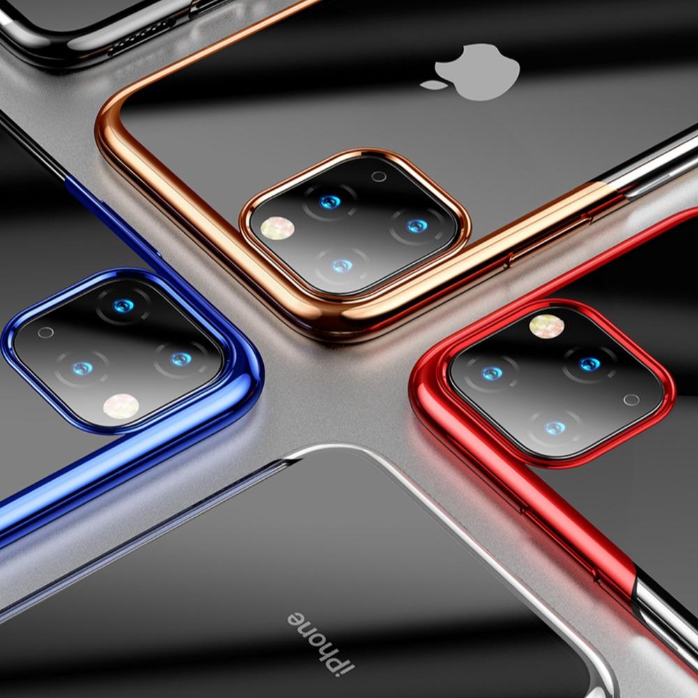 MK ® iPhone 11 Pro Max Baseus Ultra-Thin Clear Sparkling Edge Case
