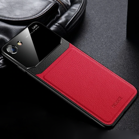 iPhone 7 Sleek Slim Leather Glass Case