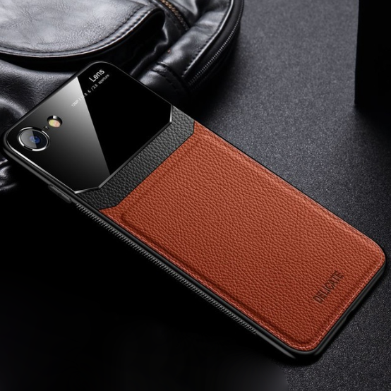 iPhone 7 Sleek Slim Leather Glass Case