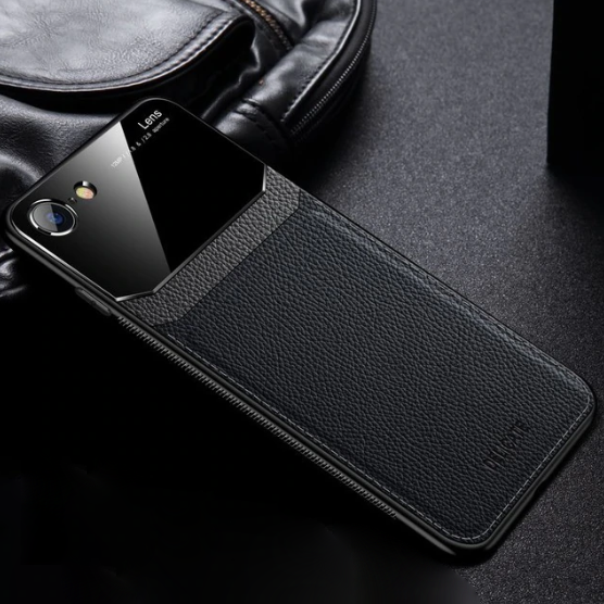iPhone 7 Sleek Slim Leather Glass Case
