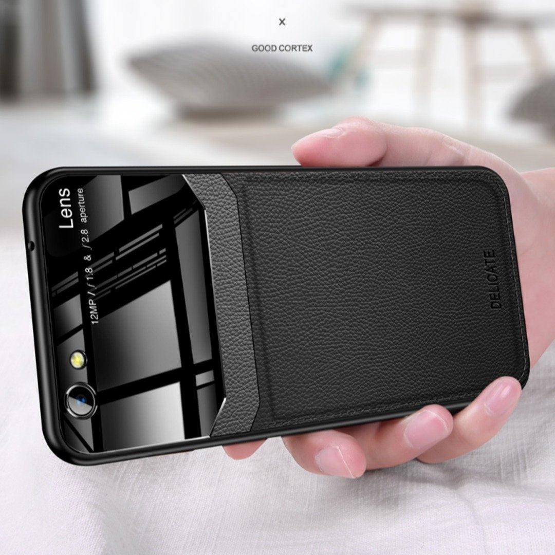 iPhone 7 Sleek Slim Leather Glass Case