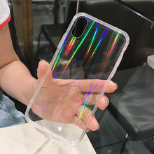 Load image into Gallery viewer, iPhone X/XS Rainbow Effect Hybrid Transparent Case
