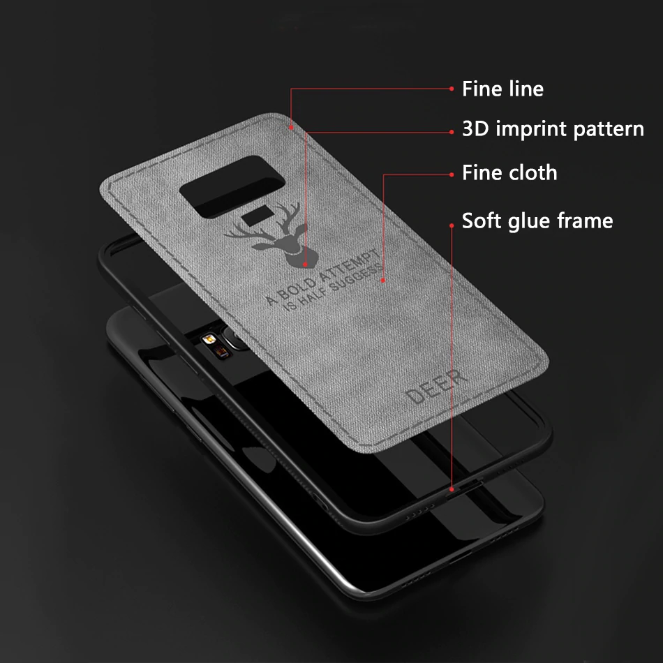 Galaxy Note 9 (3 in 1 Combo) Deer Case + Tempered Glass + Earphones