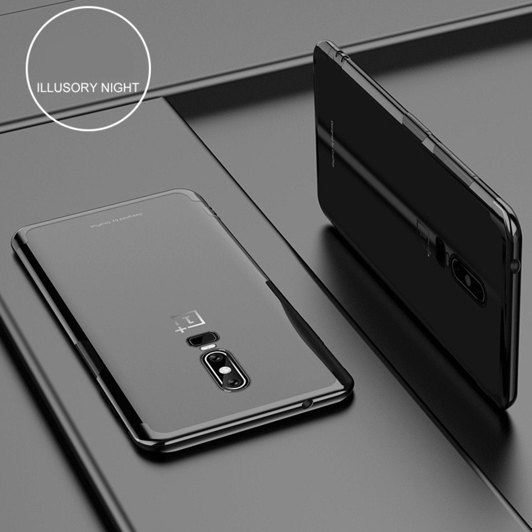 OnePlus 6 Premium Electroplating Silicone Transparent Glitter Case