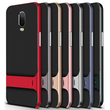 Load image into Gallery viewer, OnePlus 6T Silicone Bracket Dual Hybrid Kickstand Case
