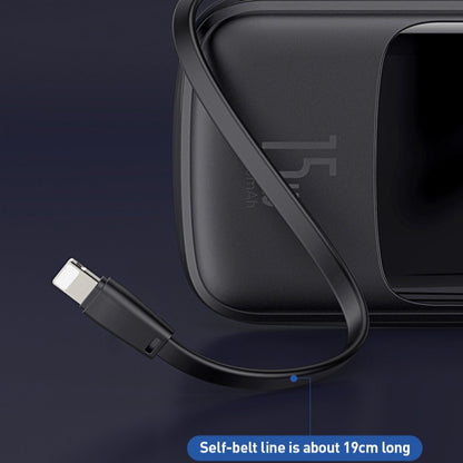 QPow Digital Display 10000mAh Powerbank - iPhone Lightning Cable